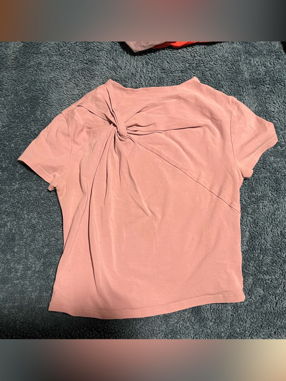 Lululemon - asymmetrical front twist tshirt - rose blush - small